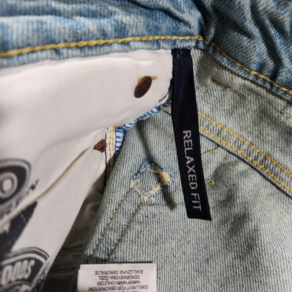 Polo Ralph Lauren Bear Baggy Jeans Mens 34x27 Blue Pants Dubai Preppy